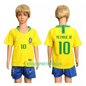 Koszulka Brazylia Neymar Jr 10 Dziecięcy Mistrzostwa Świata 2018 Domowe Stroje Piłkarskie